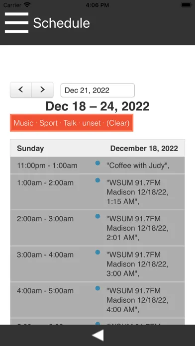 Скриншоты WSUM 91.7FM Student Radio