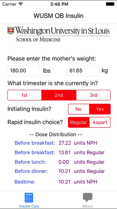 WUSM OB Insulin سکرین شاٹس