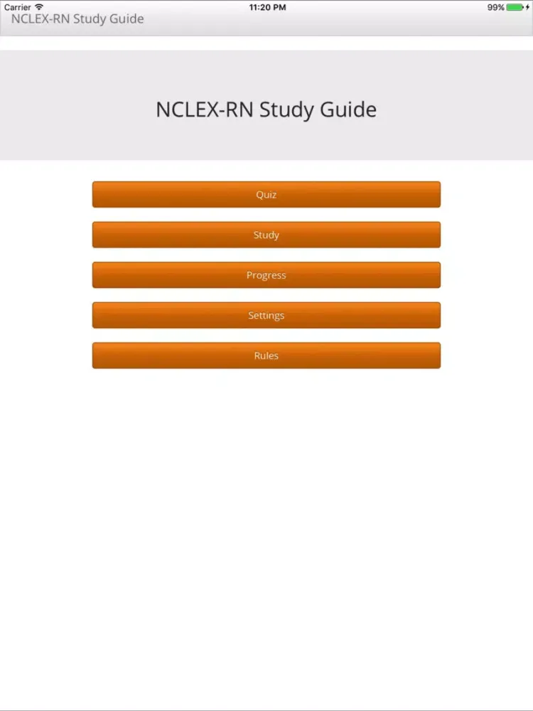 Zrzuty ekranu NCLEX RN Study Guide iPad 