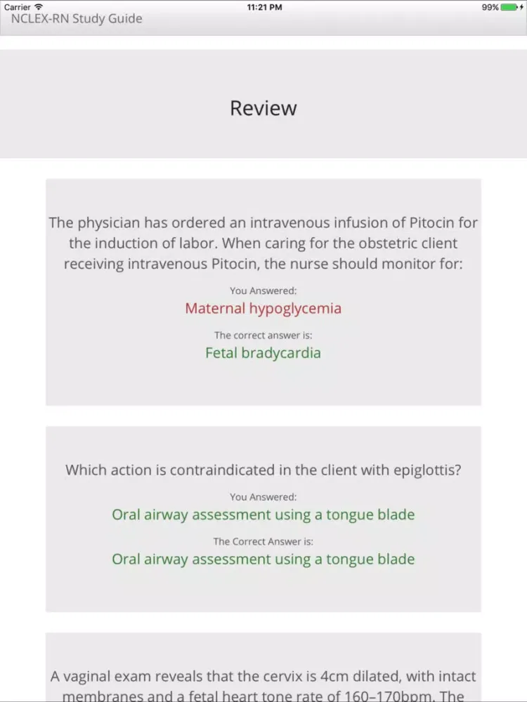 Zrzuty ekranu NCLEX RN Study Guide iPad 