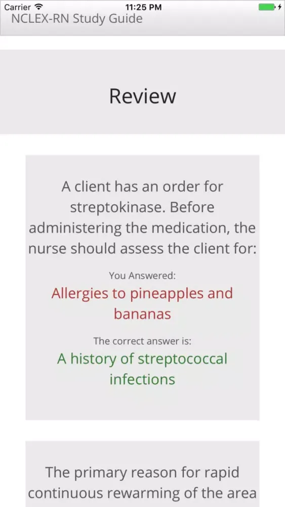 Zrzuty ekranu NCLEX RN Study Guide