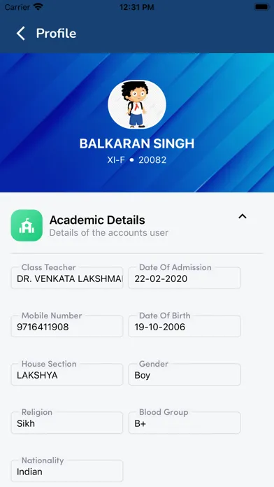 Screenshot di Edunext Parent