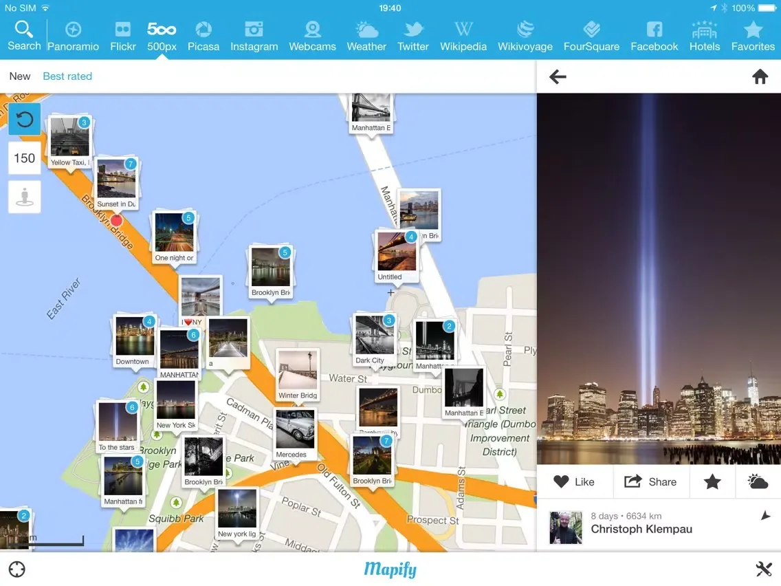 Mapify App - Real Time Media on Map iPad  Screenshots