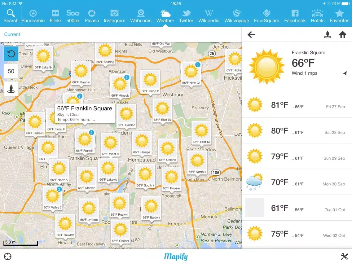 Mapify App - Real Time Media on Map iPad  Screenshots