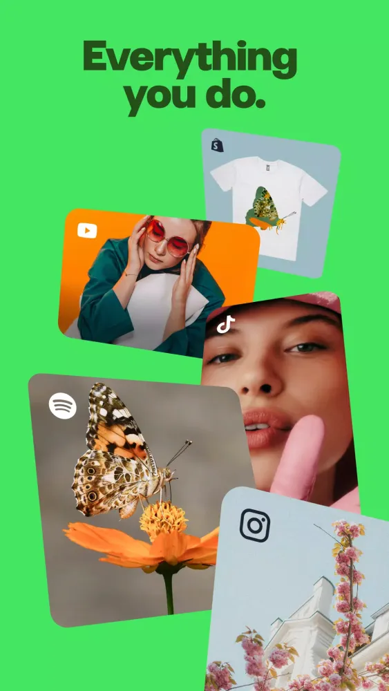 Capturas de tela do Linktree