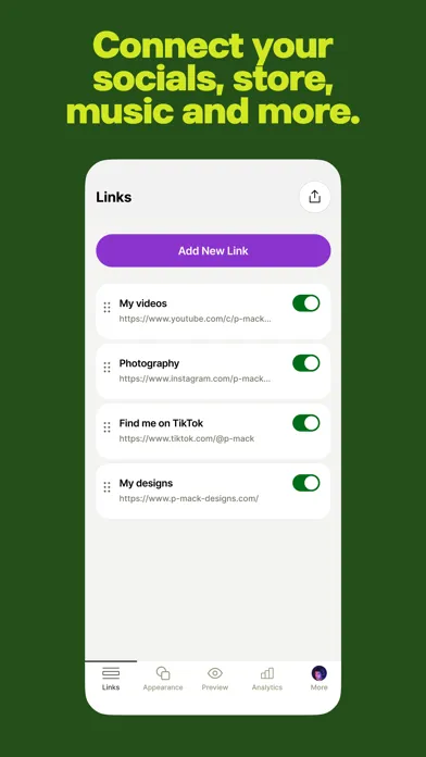 Capturas de tela do Linktree: Link in Bio Creator