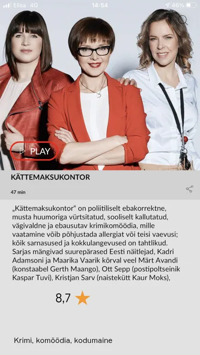 Tangkapan skrin TV3 Play Eesti