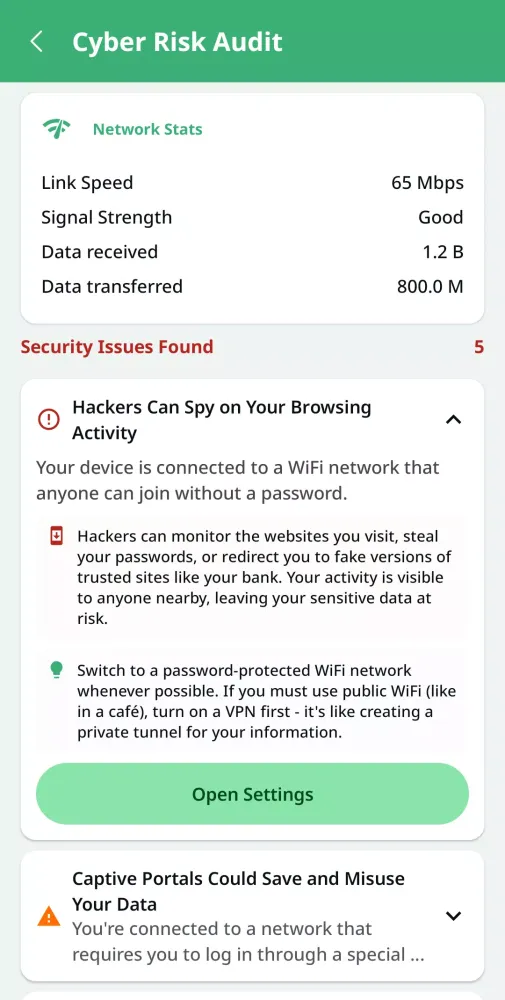 Capturas de pantalla de Cyber Security & Antivirus
