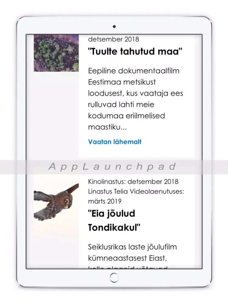 Captures d'écran de EV100 iPad 