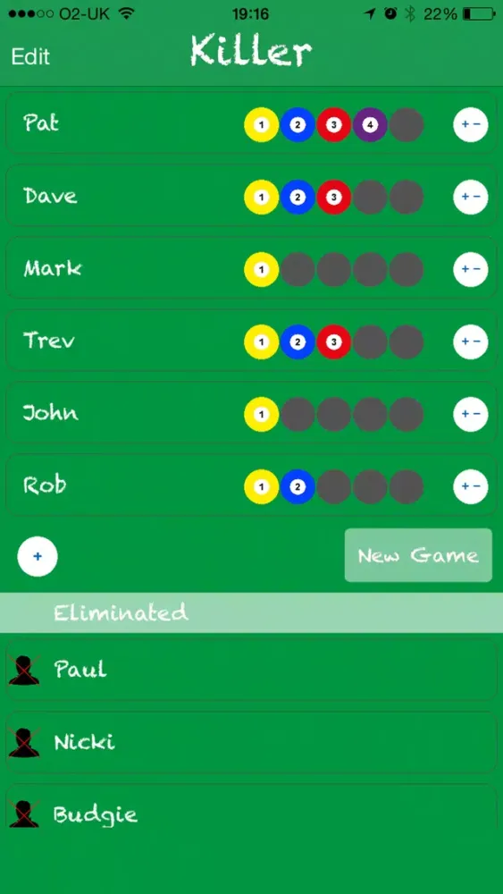 Zrzuty ekranu Killer Pool Scoring Tool Free