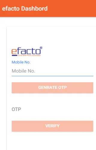 efacto dashboard スクリーンショット