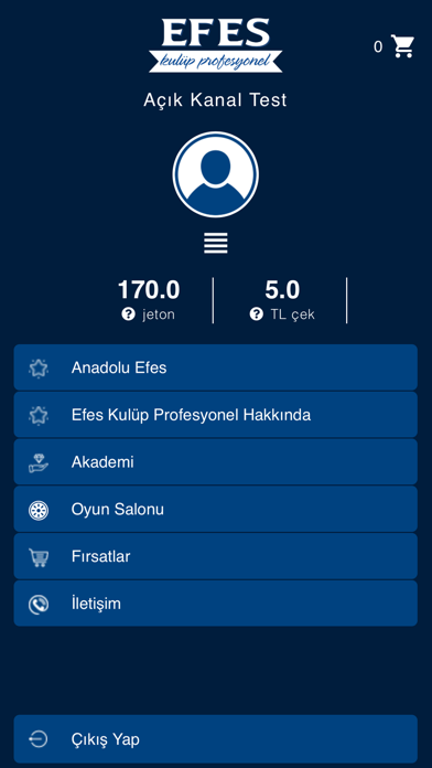 Tangkapan layar Efes Kulüp Profesyonel