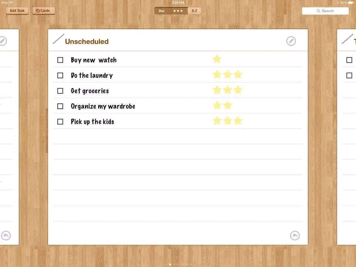 Ảnh chụp màn hình của Task Cards iPad 