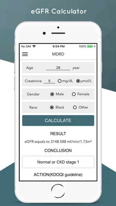 eGFR Calculator for kidney应用截图