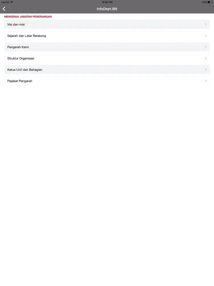 InfoDeptBN iPad 應用截圖