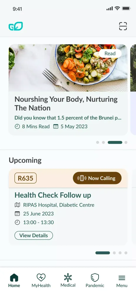 Capturas de tela do BruHealth
