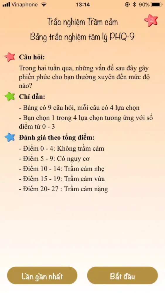 Tangkapan skrin Bệnh Trầm Cảm