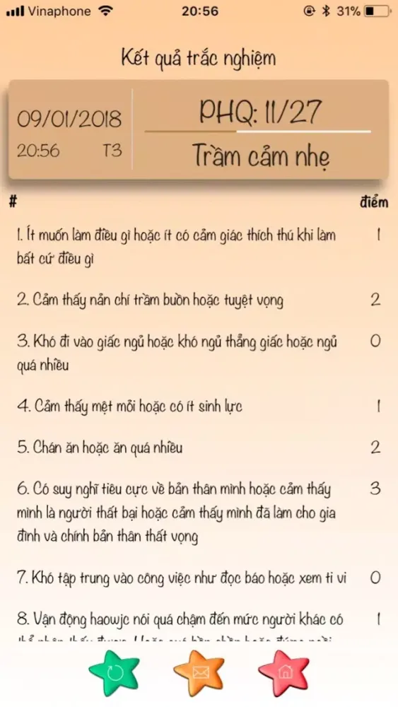 Tangkapan skrin Bệnh Trầm Cảm