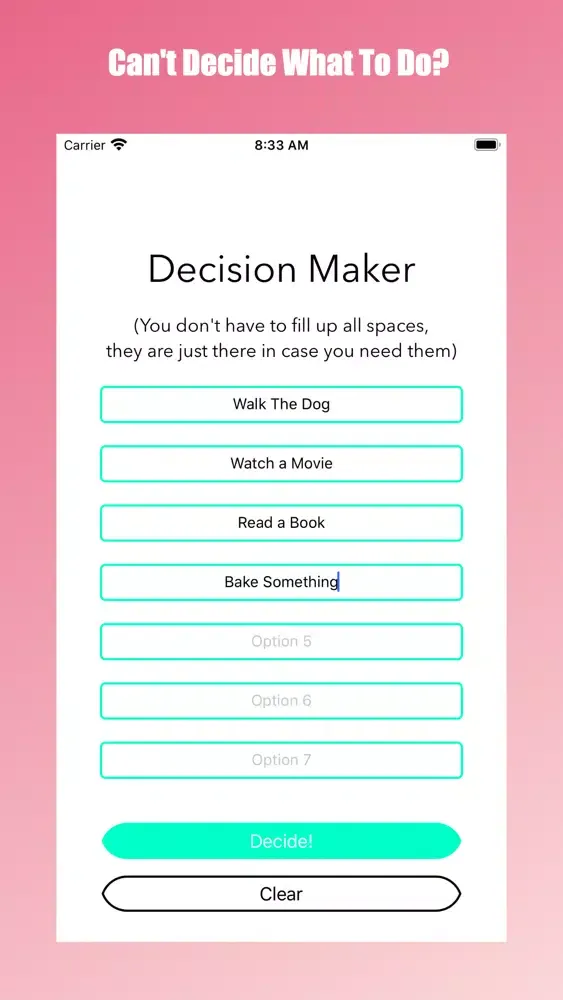 What To Do? - Decision Maker स्क्रीनशॉट