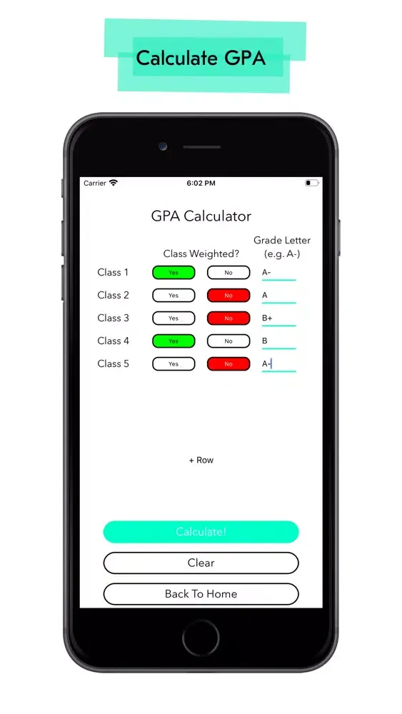 Tangkapan layar Grade/GPA Calculator
