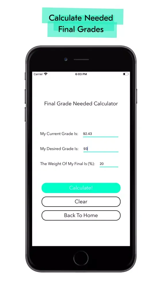Tangkapan layar Grade/GPA Calculator