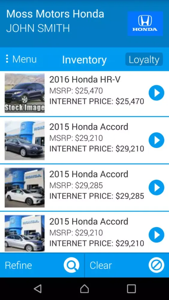 Moss Motors Honda スクリーンショット