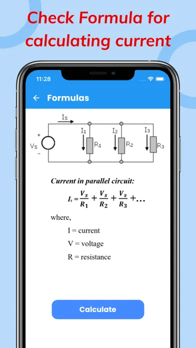 Capturas de pantalla de Electric circuit calculator