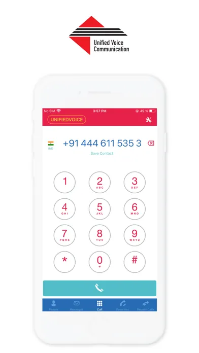 ภาพหน้าจอของ Unified Voice Softphone