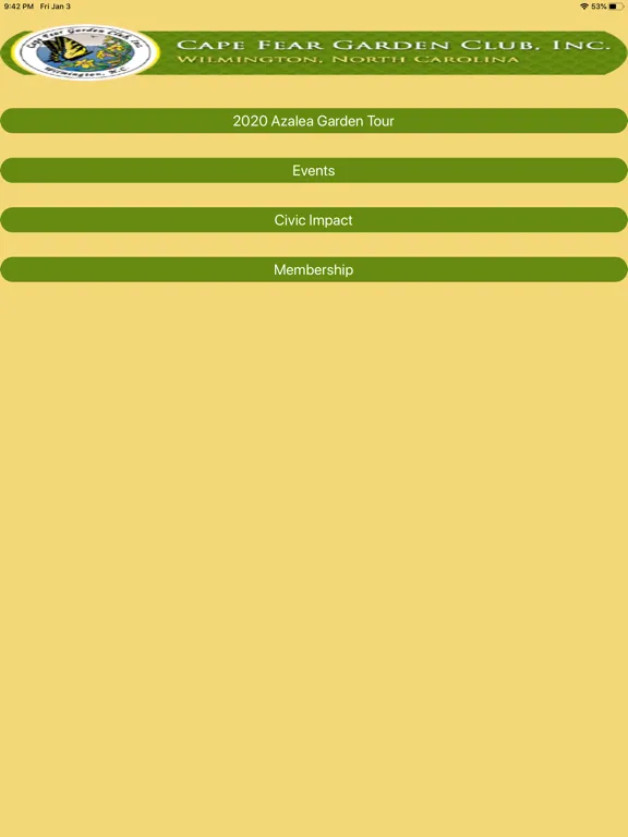 Cape Fear Garden Club iPad 应用截图