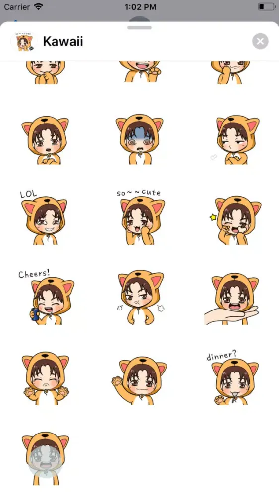 Cut Kawaii Stickers GIF स्क्रीनशॉट