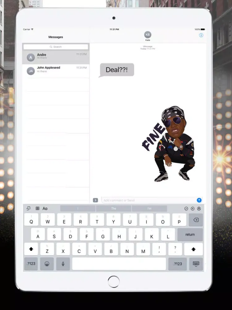 Tangkapan layar PhreshMoji iPad 