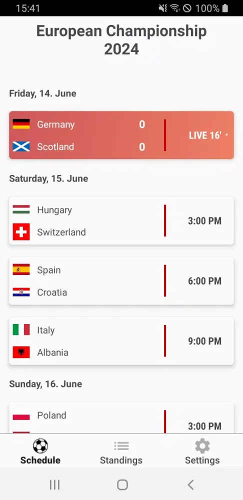 Football Schedule 2026 Screenshots