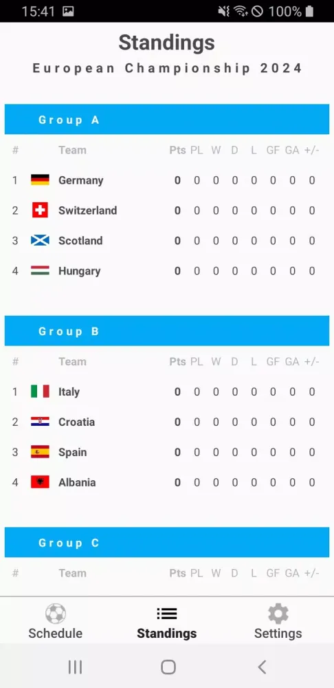 Football Schedule 2026 Screenshots