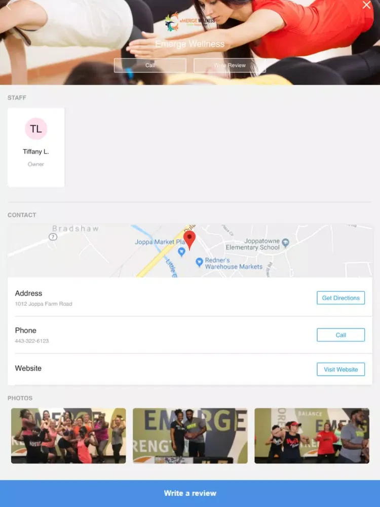 Tangkapan skrin eMERGE Wellness iPad 