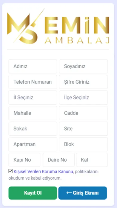 Tangkapan layar Emin Ambalaj Gebze