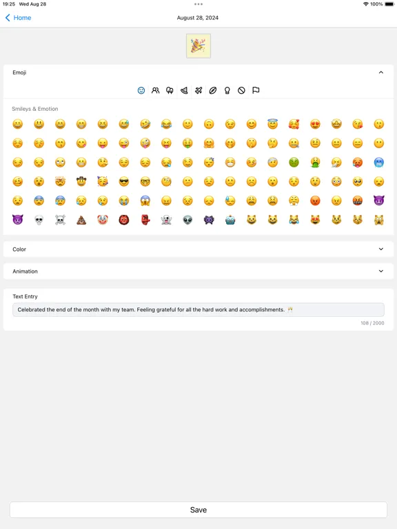 Emoji Journal - A Daily Diary iPad  Screenshots