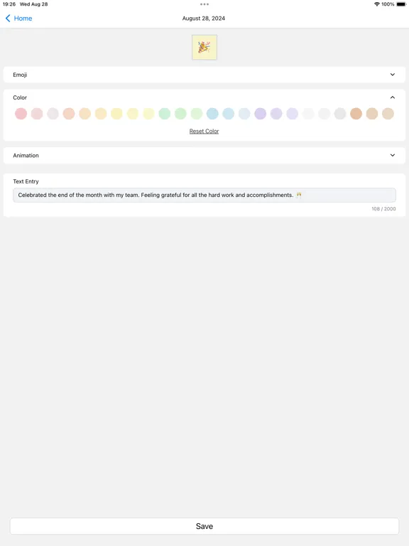 Emoji Journal - A Daily Diary iPad  Screenshots