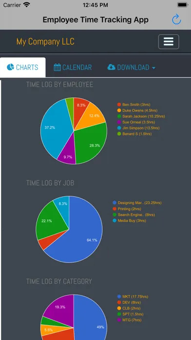 تصاویر Employee Time Tracking App