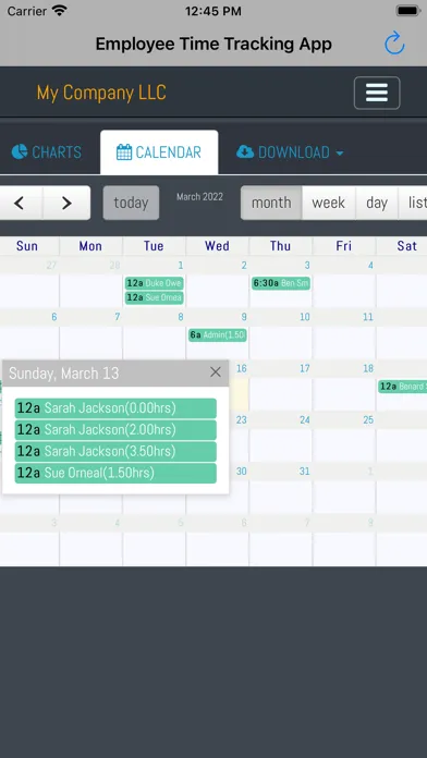 تصاویر Employee Time Tracking App