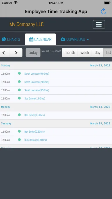 تصاویر Employee Time Tracking App