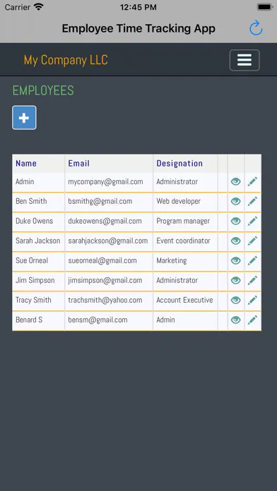 تصاویر Employee Time Tracking App