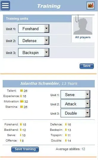 Capturas de pantalla de Table Tennis Manager