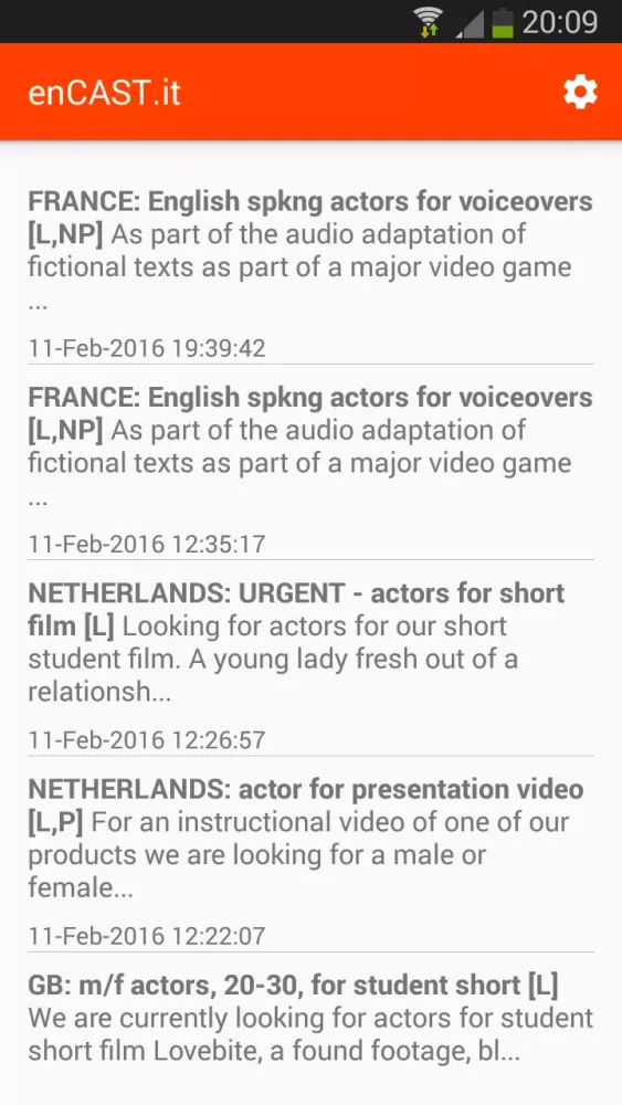 enCAST Casting Calls স্ক্রিনশট