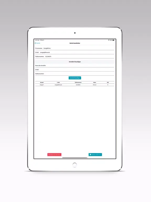 Zrzuty ekranu IPD EnergyNote iPad 