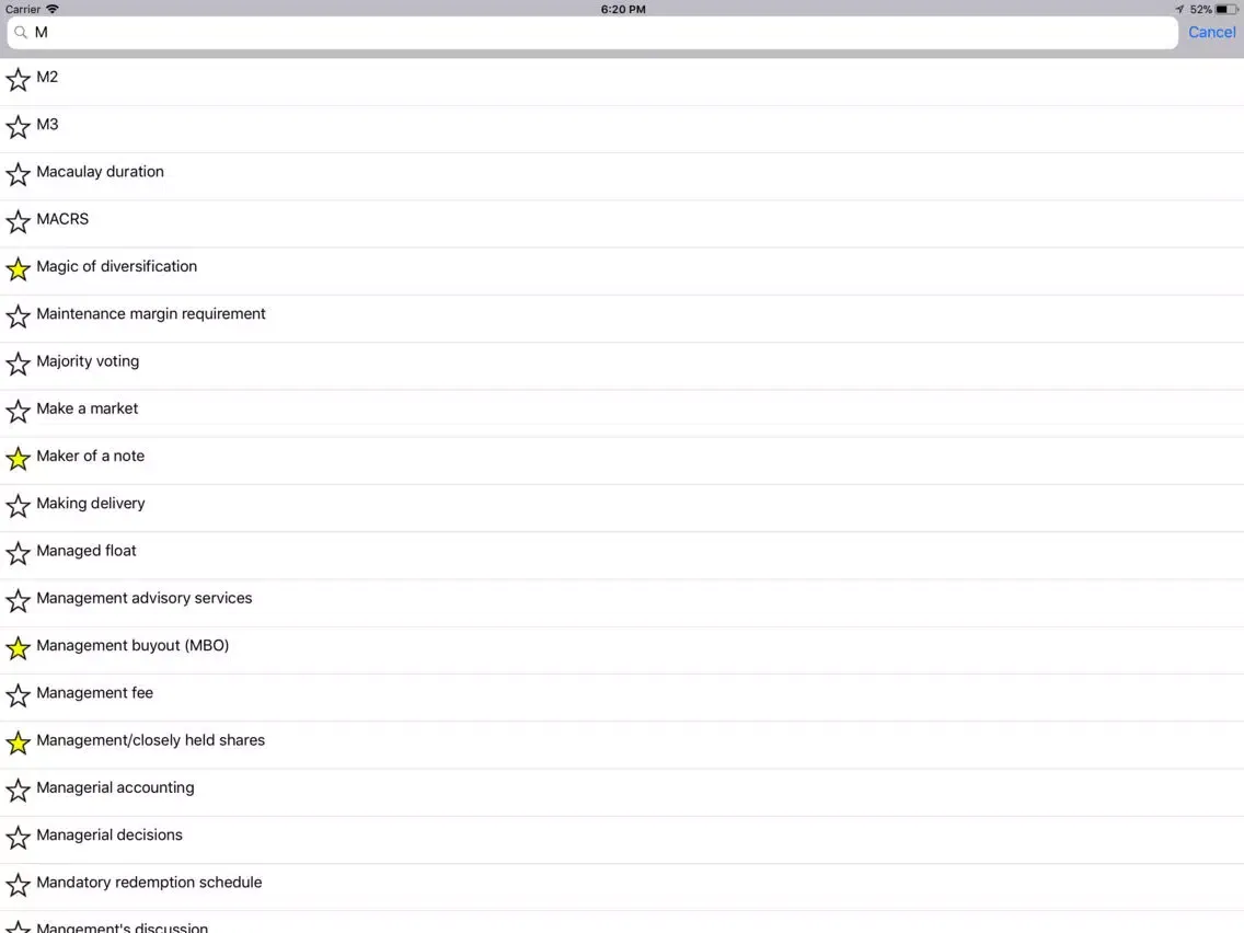 Ảnh chụp màn hình của Accounting Dictionary Offline. iPad 