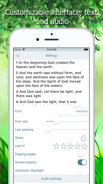 Tangkapan skrin King James Bible with Audio