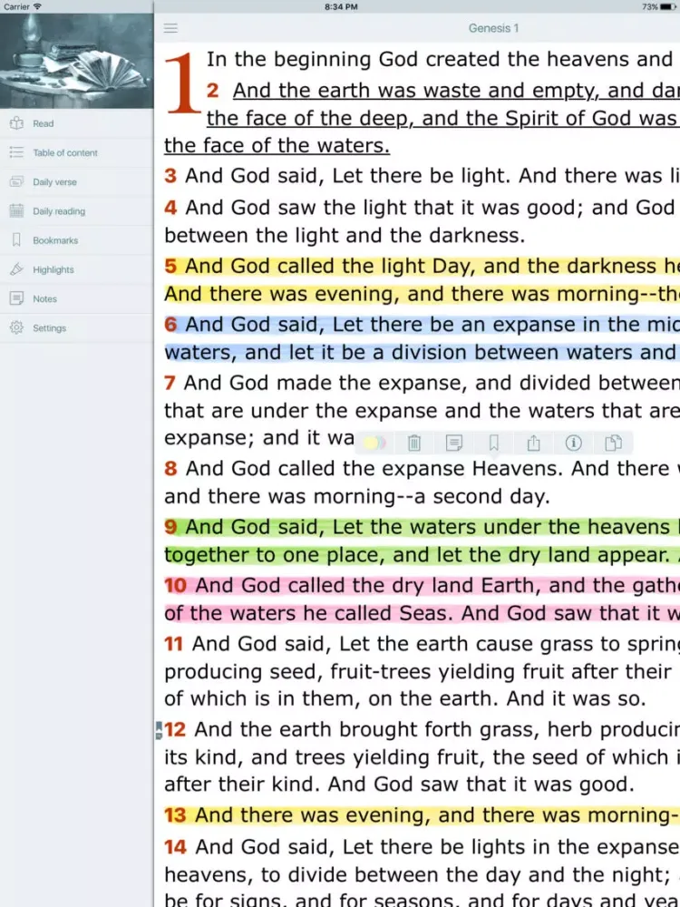 Ảnh chụp màn hình của Darby Bible. The Holy Scriptures Darby Translation iPad 