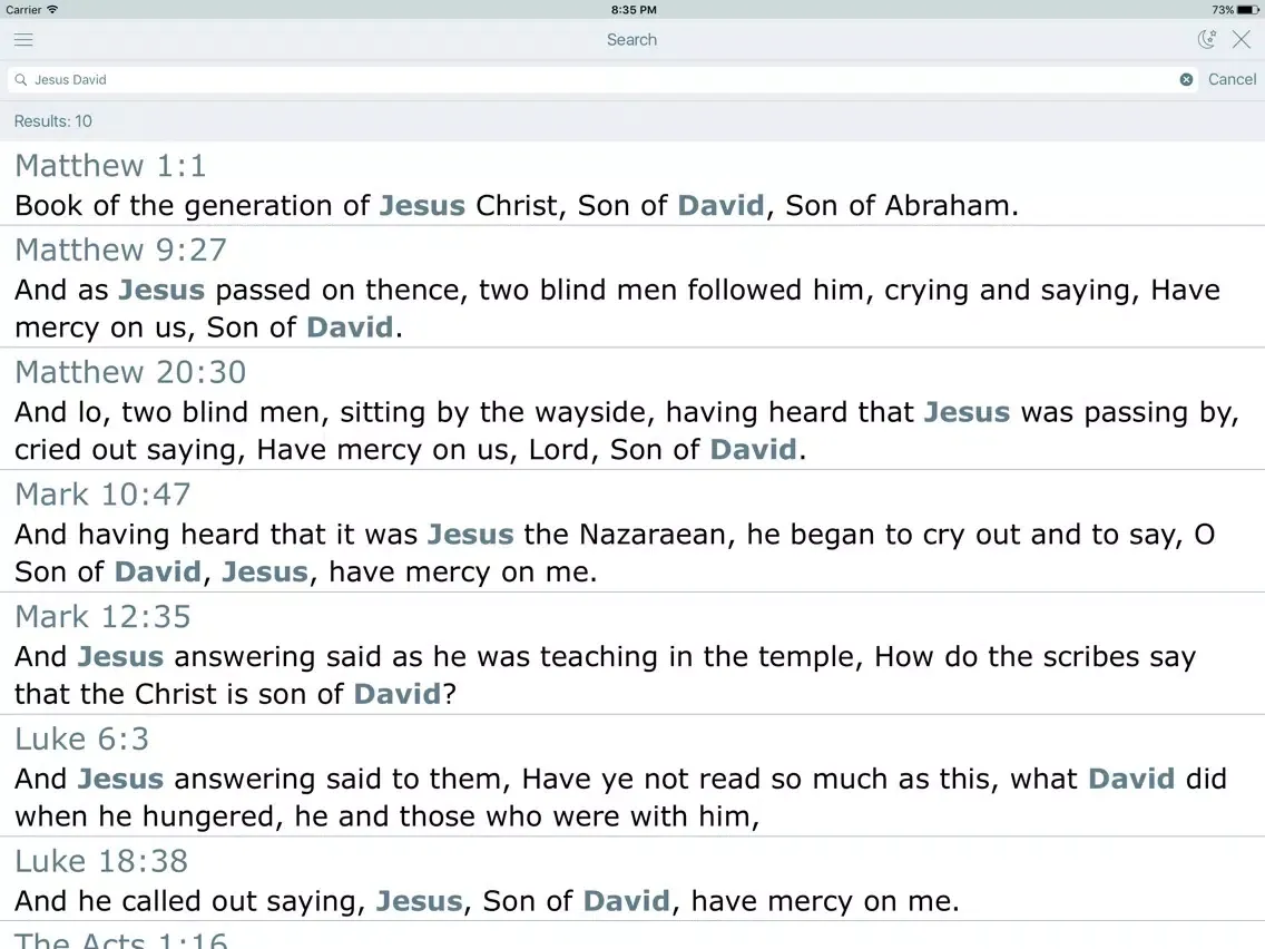 Ảnh chụp màn hình của Darby Bible. The Holy Scriptures Darby Translation iPad 
