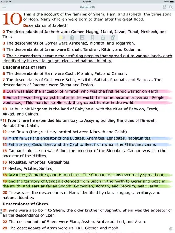 NLT Bible. Holy Audio Version iPad 应用截图