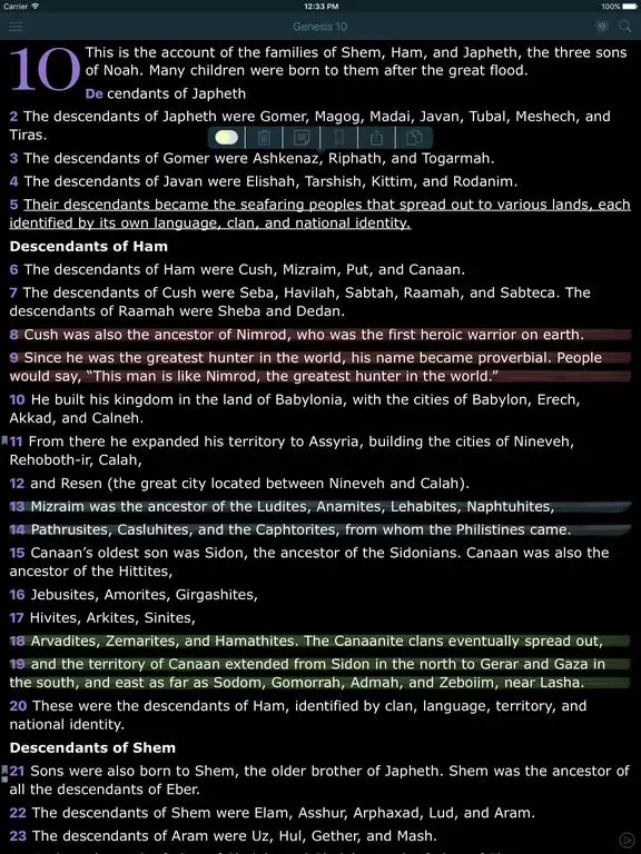 NLT Bible. Holy Audio Version iPad 应用截图